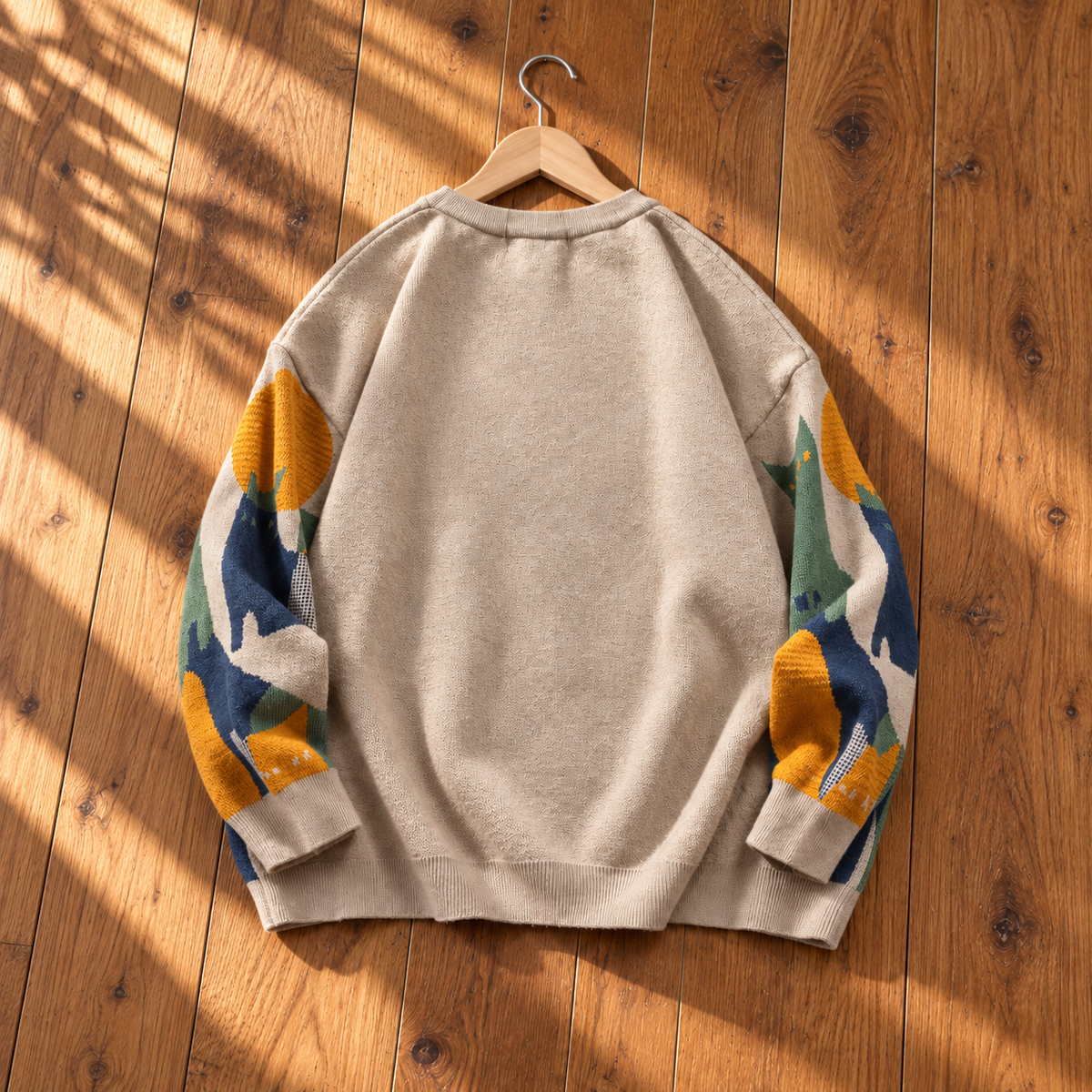 Retro Cat Graphic Knit Sweater