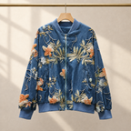 Meadow Bloom Embroidered Bomber Jacket