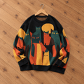 Retro Cat Graphic Knit Sweater