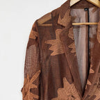 Cocoa Bloom Sheer Blazer
