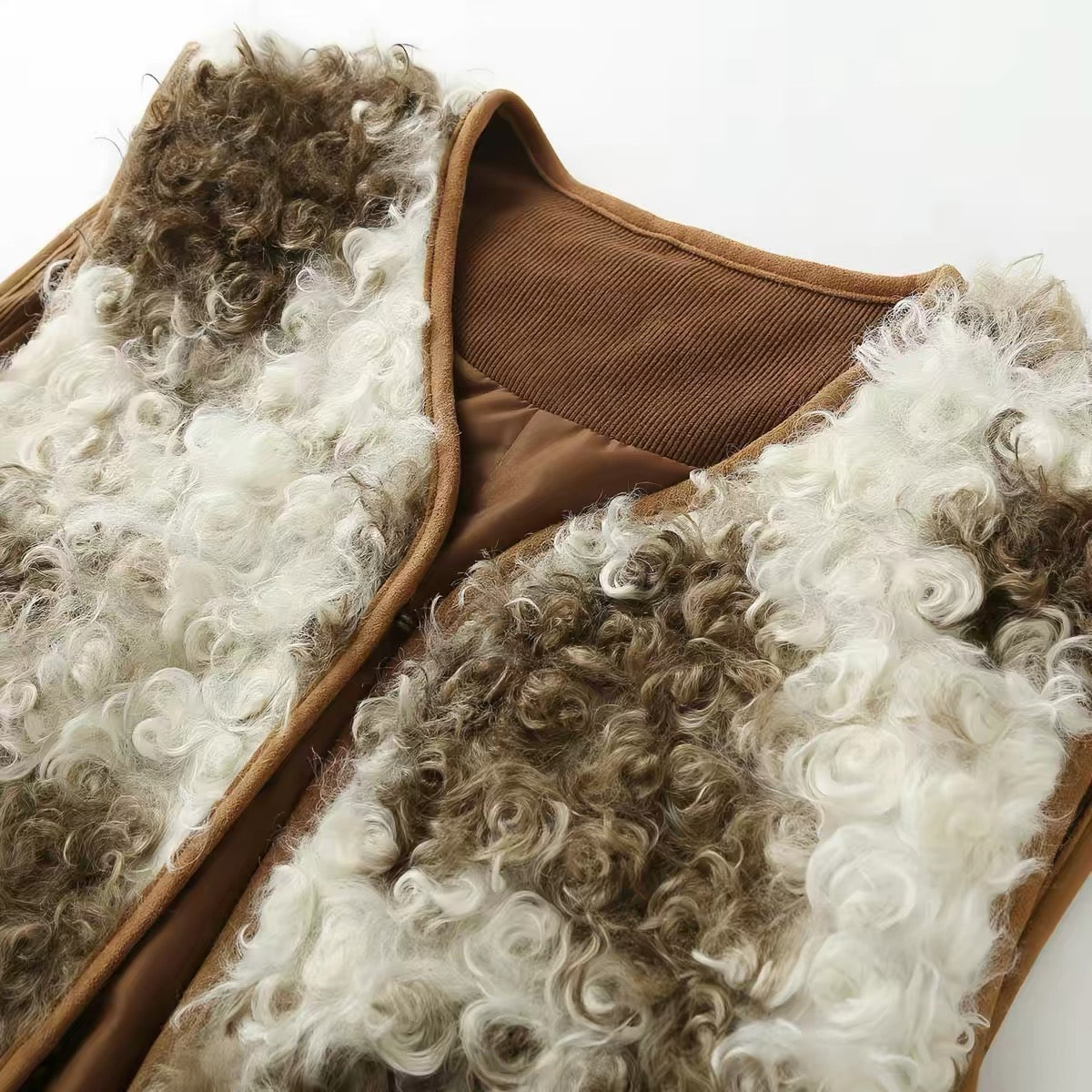 Sienna Two-Tone Faux Shearling Vest