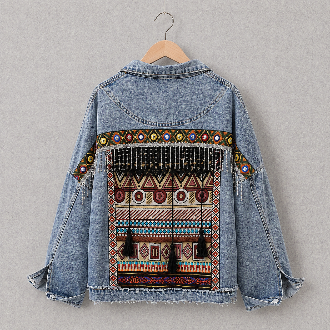 Ethnic Embroidered Jean Jacket