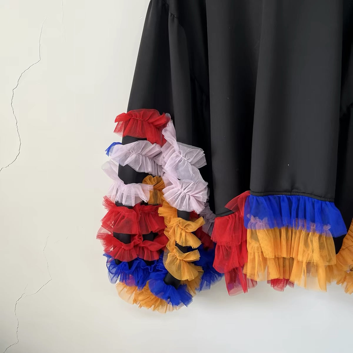 Carnival Ruffle Upcycled Hooded Top