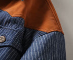 Pinstripe Retro Workwear Padded Jacket