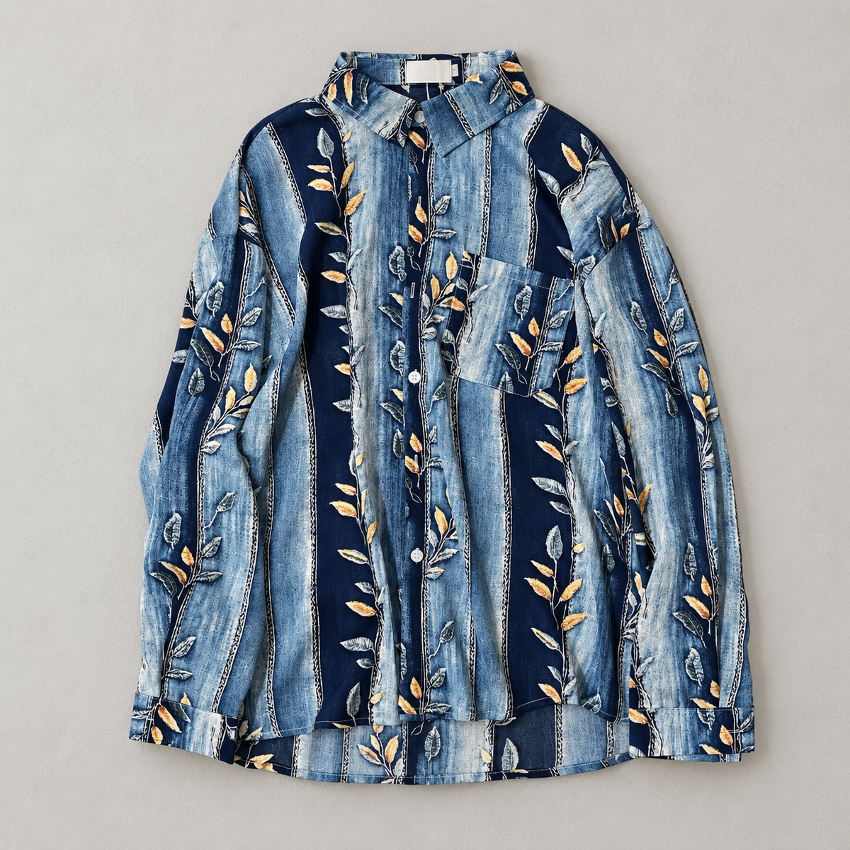 Indigo Vine Oversized Shirt Jacket