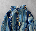 Indigo Vine Oversized Shirt Jacket