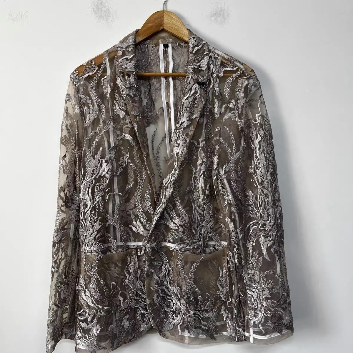 Vesper Embroidered Mesh Blazer