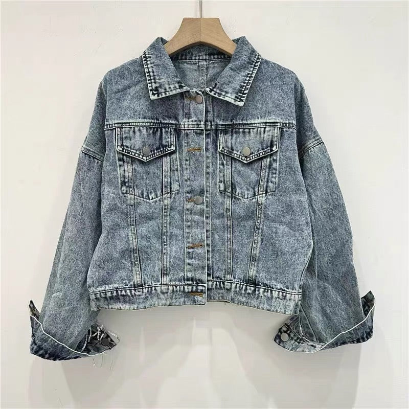 Crystal Fringe Denim Jacket