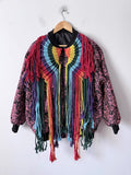 Handmade Crochet Fringe Bomber Jacket
