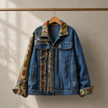 Folk Mosaic Reworked  Denim Jacket