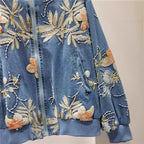 Meadow Bloom Embroidered Bomber Jacket