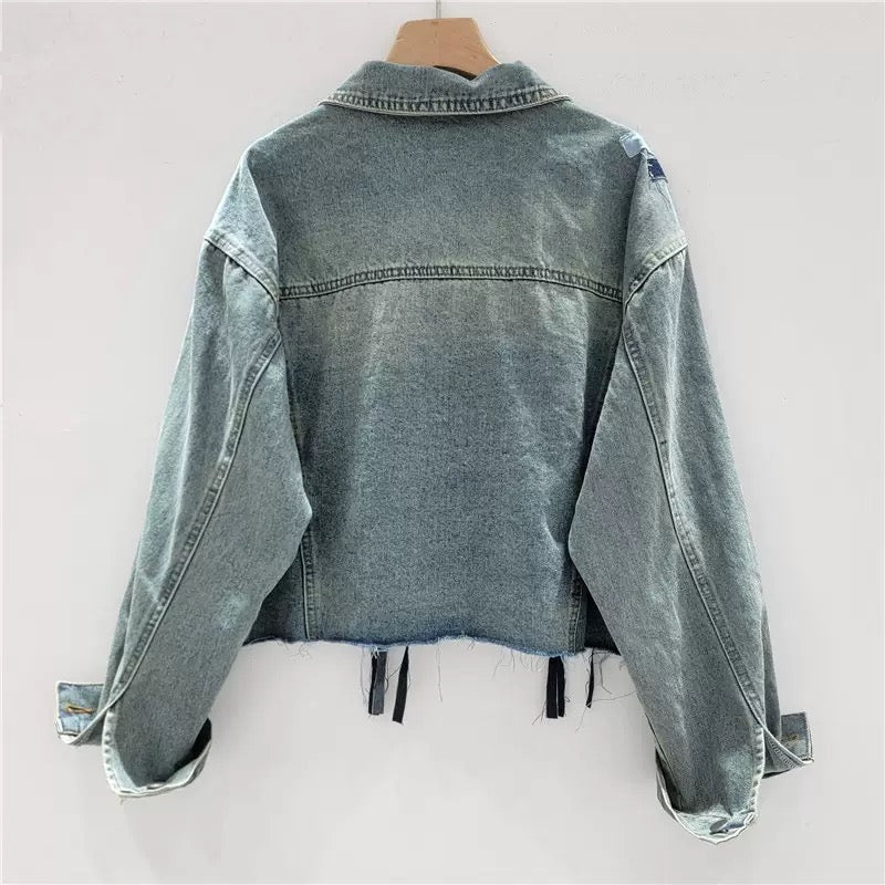 Lace Appliqué Cropped Jacket