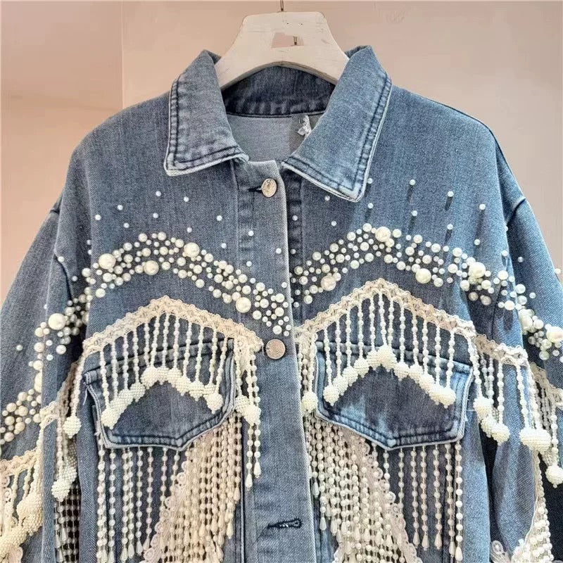 Pearl Fringe Embellished Jacket