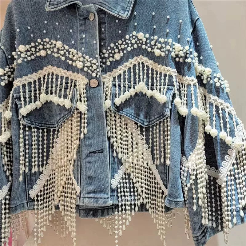 Pearl Fringe Embellished Jacket