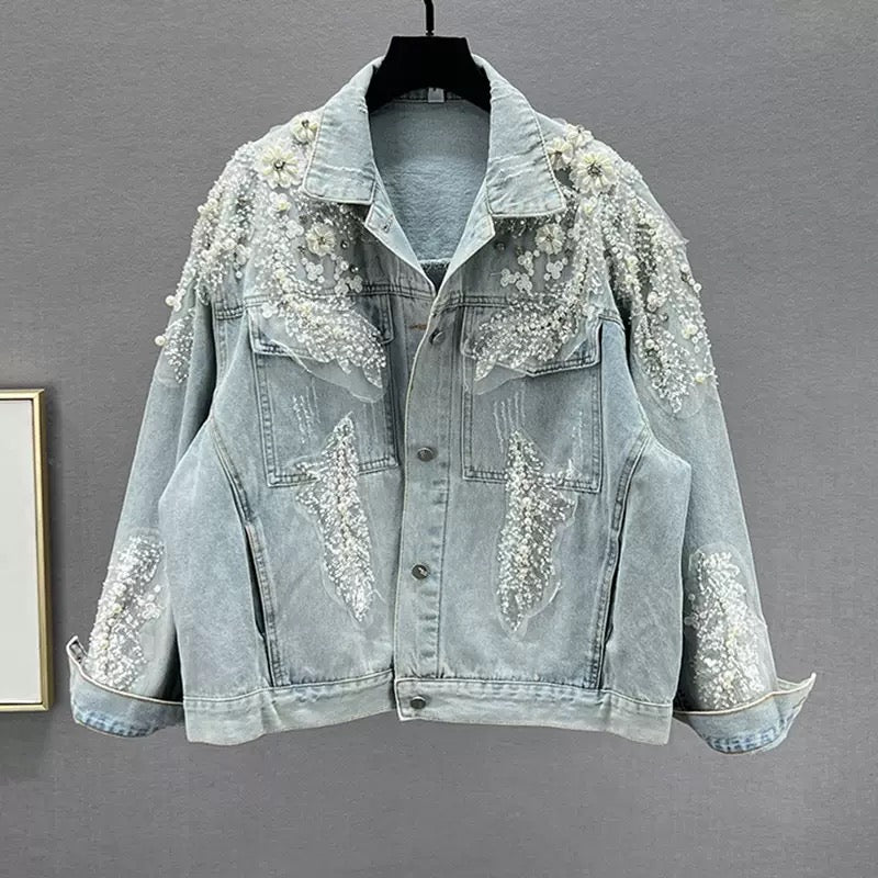 Floral Pearl Embellished Jacket (E)