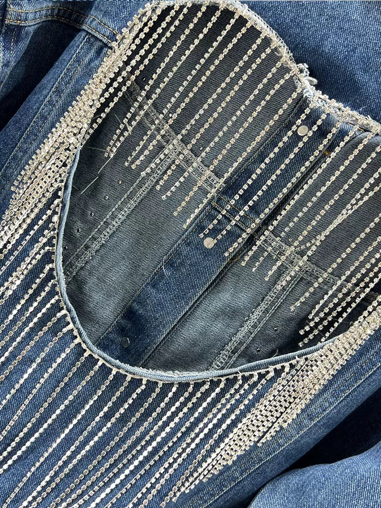 Open Heart Back Denim Jacket