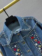 Open Heart Back Denim Jacket