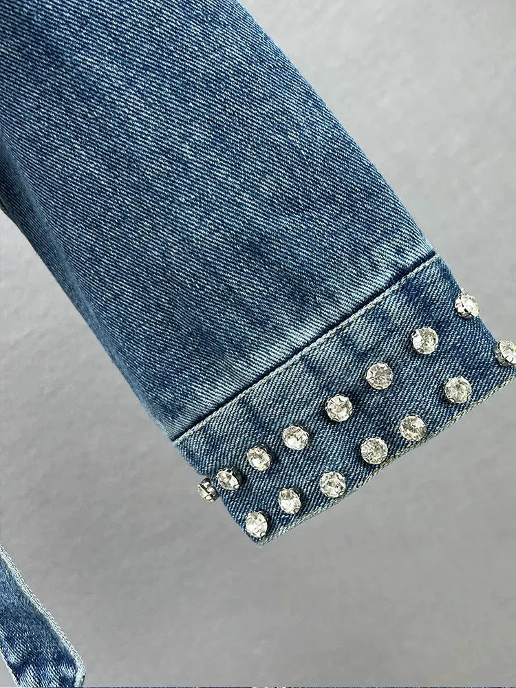Open Heart Back Denim Jacket