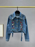 Open Heart Back Denim Jacket