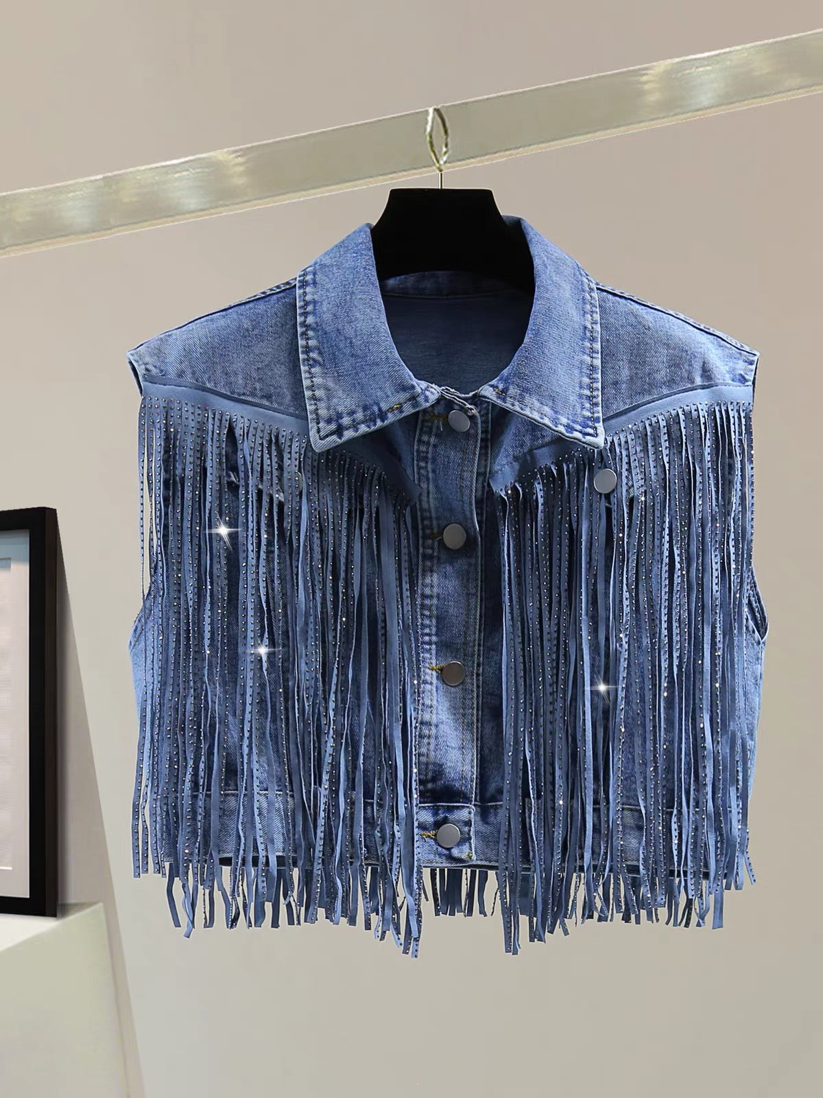 Fringe Denim Vest