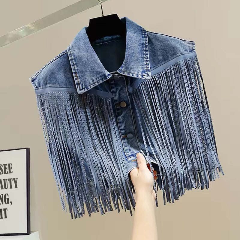 Fringe Denim Vest