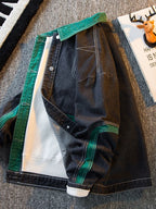Color Block Patchwork Denim Jacket A16