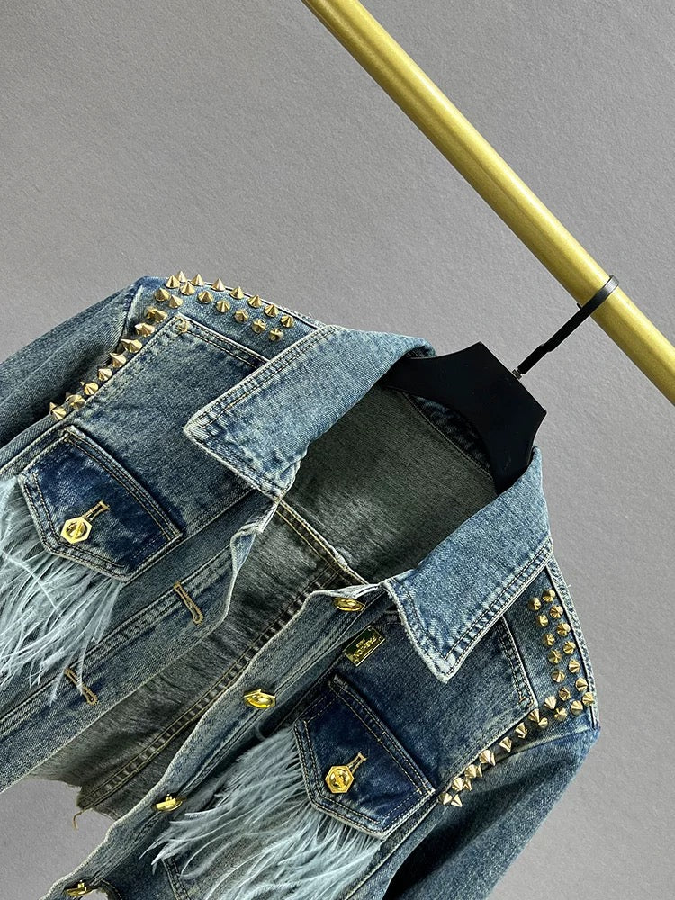 Western Fringe Denim Jacket