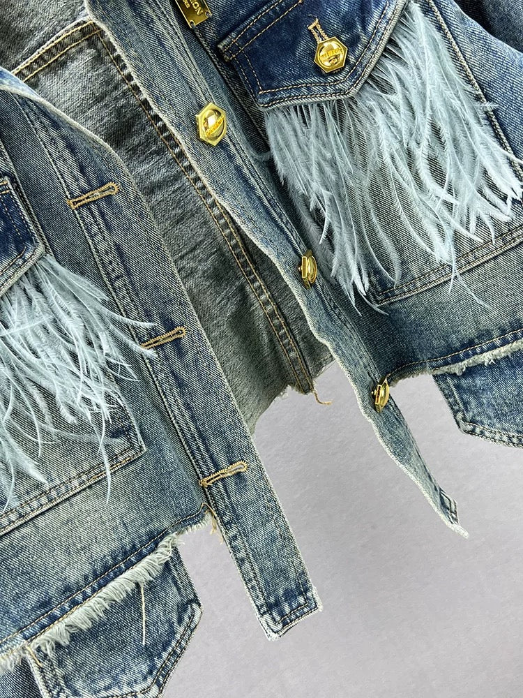 Western Fringe Denim Jacket