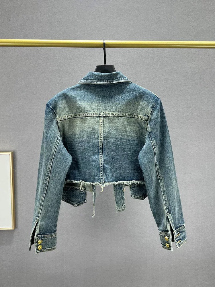 Western Fringe Denim Jacket