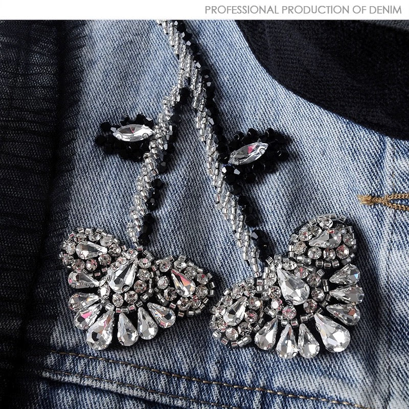 Lace Ruffle Denim Vest