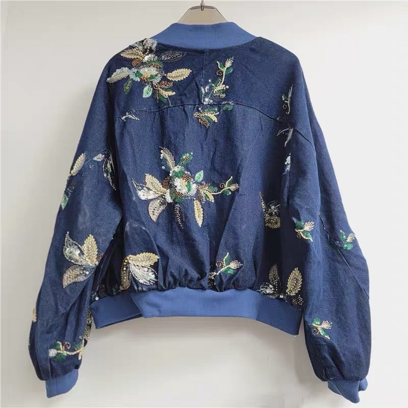 Juniper Floral Embroidered Bomber Jacket