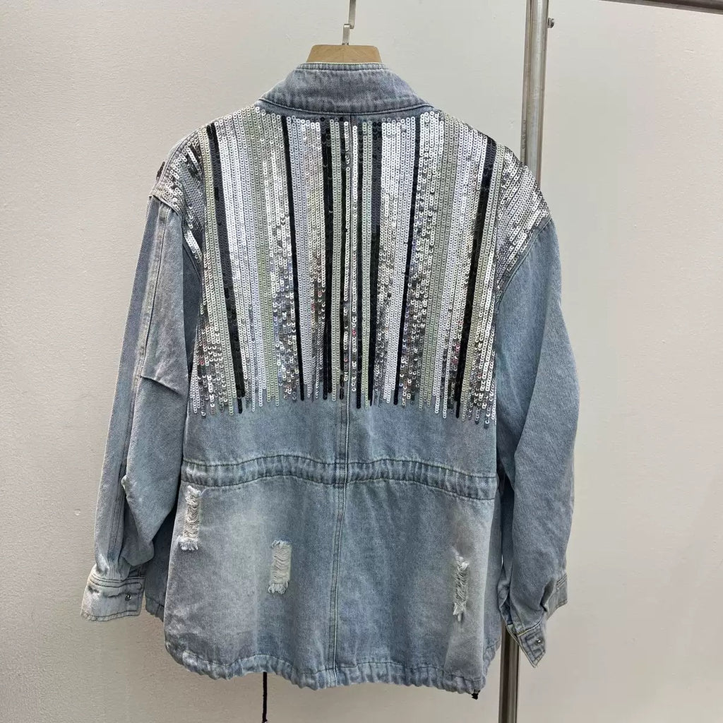 Aurora Sequin Denim Jacket
