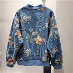 Meadow Bloom Embroidered Bomber Jacket