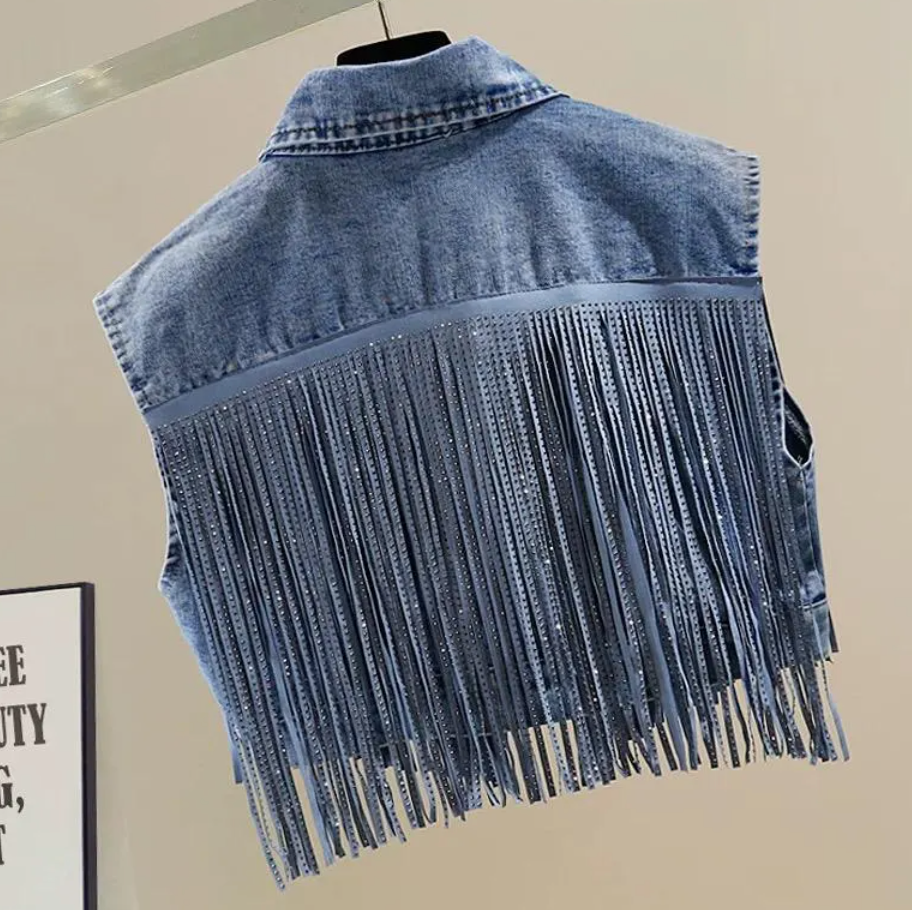 Fringe Denim Vest