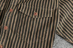 4 Colors Railway Stripe Workwear Shirt, Organic Cotton, Vintage-inspired Shirt Jacket, 100% Cotton Utility Shirt, Retro Workwear Overshirt