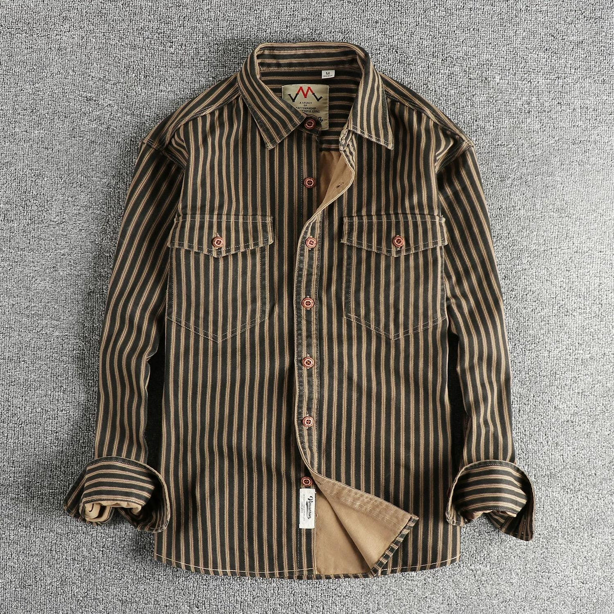 4 Colors Railway Stripe Workwear Shirt, Organic Cotton, Vintage-inspired Shirt Jacket, 100% Cotton Utility Shirt, Retro Workwear Overshirt