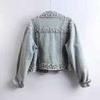 Starlight — Upcycled Embellished Denim Jacket Handmade Reworked Women Jean Jacket