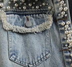 Starlight — Upcycled Embellished Denim Jacket Handmade Reworked Women Jean Jacket